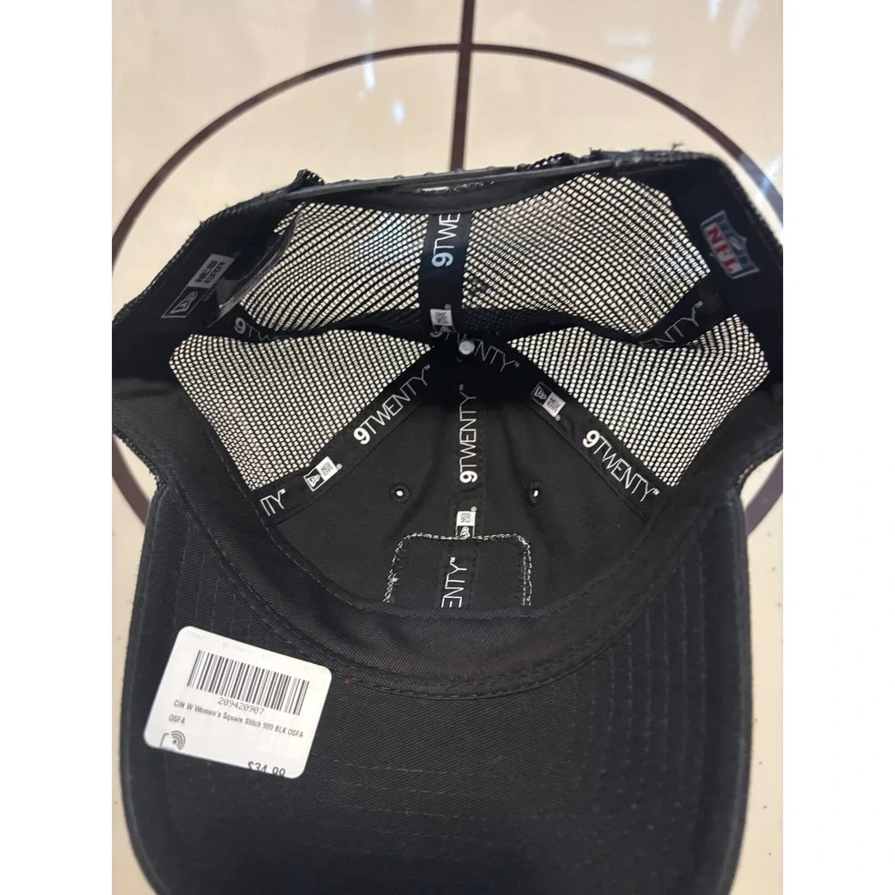 New Era 9TWENTY Cincinnati Bengals Womens Trucker Hat Black Adjustable NFL Cap